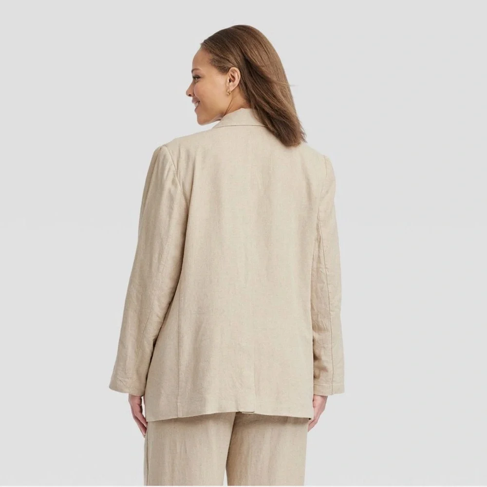 A New Day Women's Button Up Spring Blazer Jacket - Picture 2 of 6